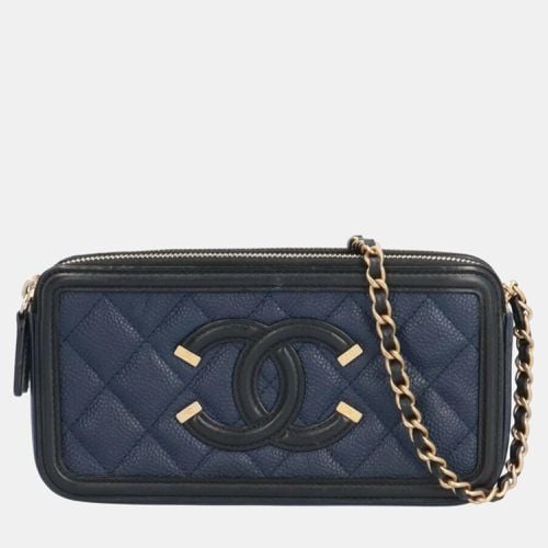 Chanel Blue Leather CC Filigree Shoulder Bag - Chanel - Modalova