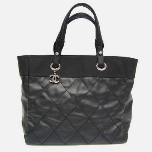 Chanel Black Quilted Coated Canvas Large Biarritz Tote - Chanel - Modalova