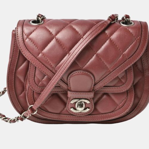 Chanel Burgundy Leather Paris-Salzburg Quilted Saddle Bag - Chanel - Modalova