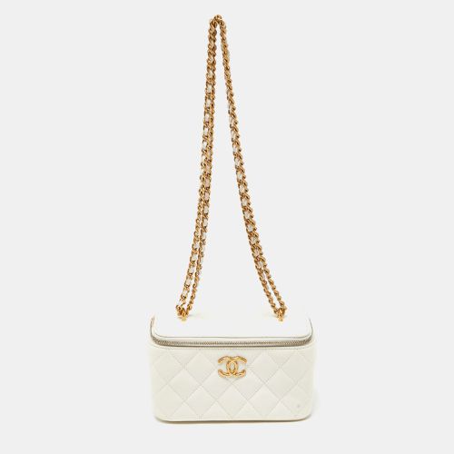 Chanel Off White Quilted Leather Vanity Case Chain Bag - Chanel - Modalova