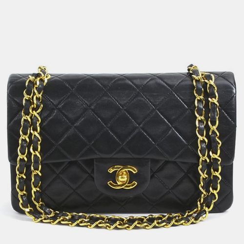 Chanel Black Lambskin Leather Small Classic Double Flap Shoulder Bags - Chanel - Modalova