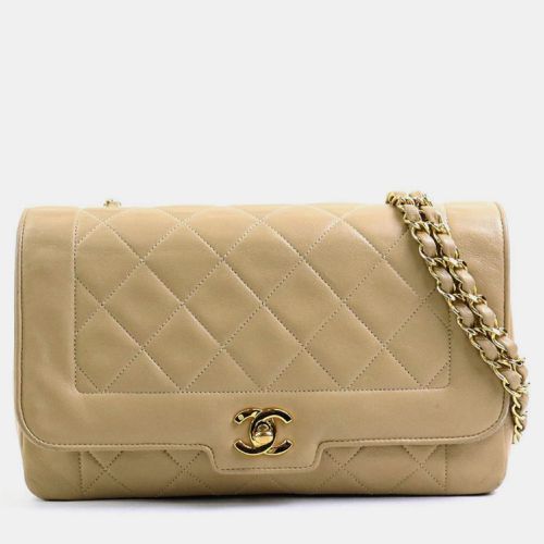 Chanel Beige Leather Matelasse Chain Vintage Diana Shoulder Bag - Chanel - Modalova