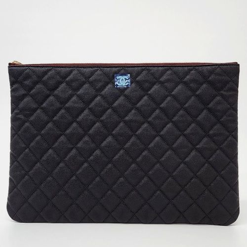 Chanel Black Caviar Leather Large Clutch Bag - Chanel - Modalova