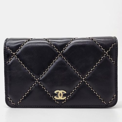 Chanel Black Leather Wild Stitch Wallet on Chain - Chanel - Modalova