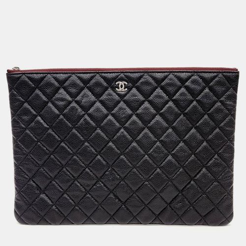 Chanel Black Caviar Leather Large Clutch Bag - Chanel - Modalova