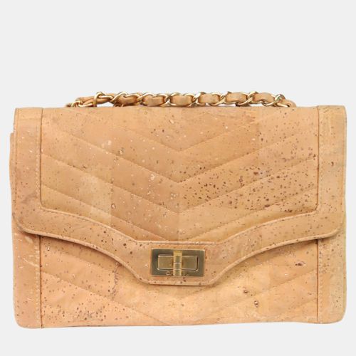 Chanel Brown Vintage Reissue Cork Chevron Flap Bag - Chanel - Modalova