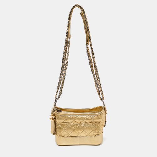 Chanel Gold Quilted Aged Leather Small Gabrielle Hobo - Chanel - Modalova