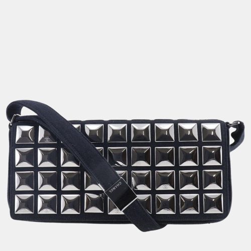 Chanel Black Cotton Studded Jersey Shoulder Bag - Chanel - Modalova