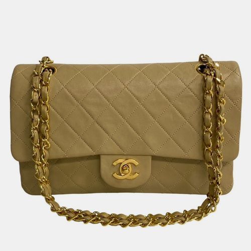 Chanel Beige Leather Classic Medium Double Flap Bag - Chanel - Modalova