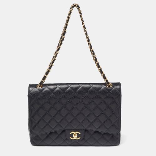 Chanel Black Quilted Caviar Leather Maxi Classic Double Flap Bag - Chanel - Modalova