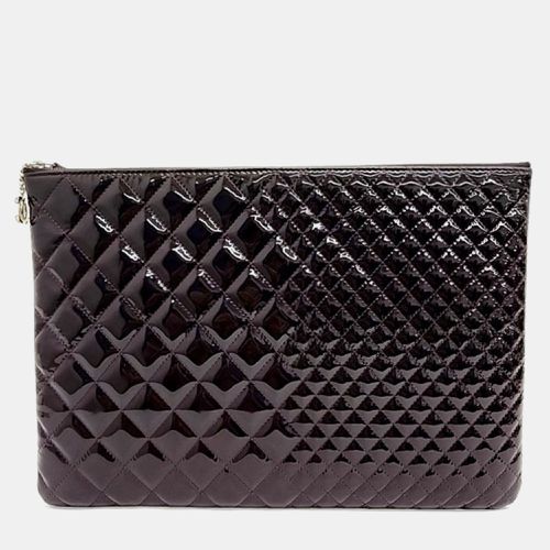 Chanel Wine Patent Leather Large Clutch Bag - Chanel - Modalova