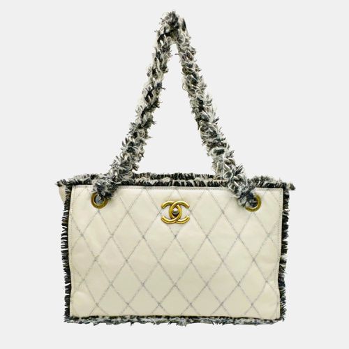 Chanel Beige/Black Tweed and Leather Tweedy Tote Bag - Chanel - Modalova