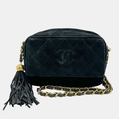 Chanel Black Suede Vintage Mini CC Camera Shoulder Bag - Chanel - Modalova