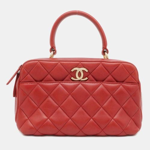 Chanel Red Lambskin Leather Bowling Bag - Chanel - Modalova