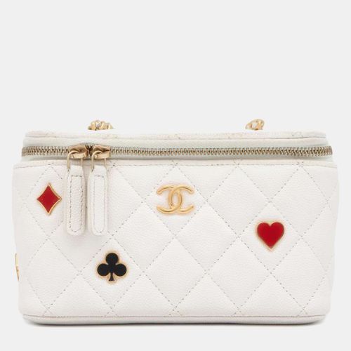 Chanel White Caviar Leather Trump Vanity Chain Shoulder Bag - Chanel - Modalova