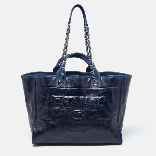 Chanel Navy Blue Leather Large Deauville Tote - Chanel - Modalova