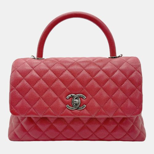 Chanel Red Leather Medium Coco Handle Top Handle Bag - Chanel - Modalova