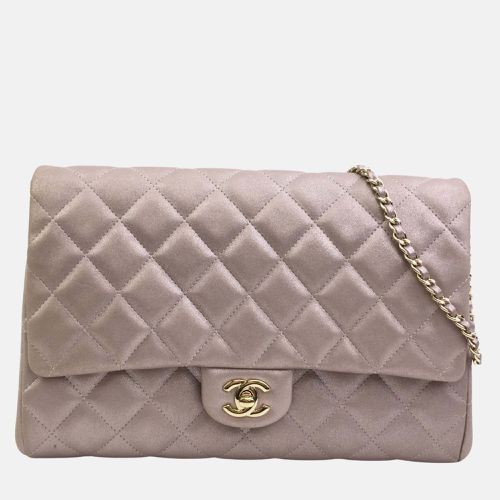 Chanel Iridescent Pink Leather Classic Clutch On Chain - Chanel - Modalova