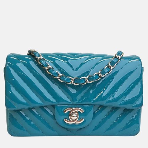 Chanel Blue Patent Leather Mini Rectangular Flap Bag Shoulder Bag - Chanel - Modalova