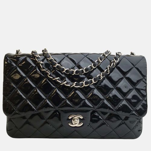 Chanel Black Patent Leather Large Classic Double Flap Shoulder Bag - Chanel - Modalova