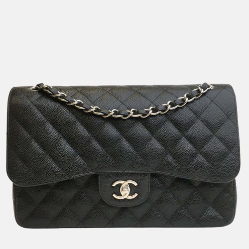 Chanel Black Caviar Leather Jumbo Classic Double Flap Shoulder Bag - Chanel - Modalova