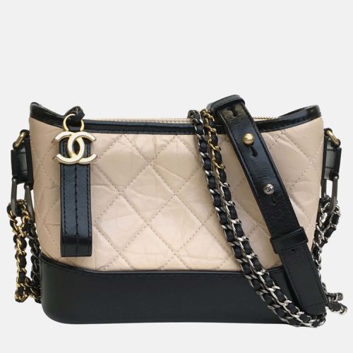 Chanel Beige/Black Leather Small Gabrielle Shoulder Bag - Chanel - Modalova