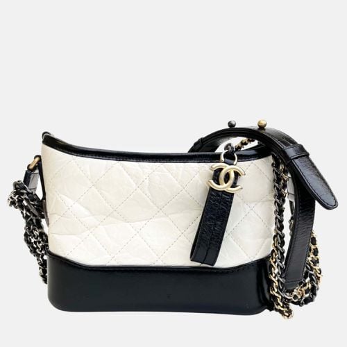 Chanel White/Black Leather Small Gabrielle Shoulder Bags - Chanel - Modalova