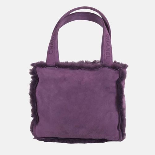 Chanel 2000s Purple Shearling and Suede Mini Logo Bag - Chanel - Modalova