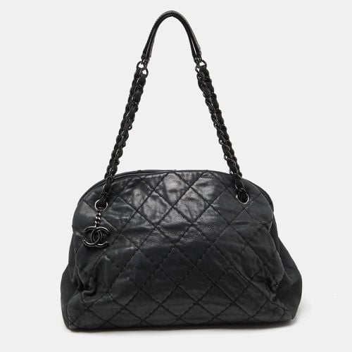 Chanel Black Quilted Shimmer Leather Medium Just Mademoiselle Bowler Bag - Chanel - Modalova