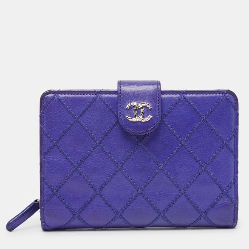 Chanel Blue Wild Stitch Quilted Leather CC French Wallet - Chanel - Modalova