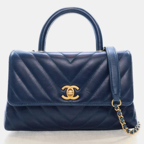 Chanel Blue Leather Small Coco Handle Top Handle Bags - Chanel - Modalova