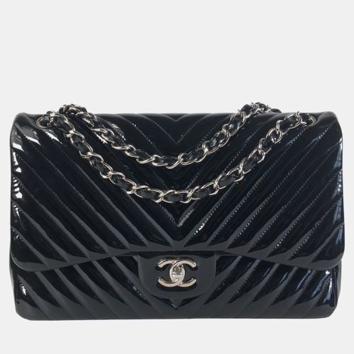 Chanel Blue Patent Leather Jumbo Classic Double Flap Shoulder Bag - Chanel - Modalova