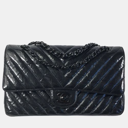 Chanel Black Patent Leather Medium Classic Double Flap Shoulder Bag - Chanel - Modalova