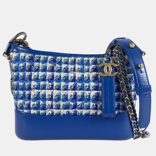 Chanel Blue Tweed and Leather Small Gabrielle Shoulder Bag - Chanel - Modalova