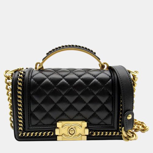 Chanel Black Small Lambskin Boy Top Handle - Chanel - Modalova