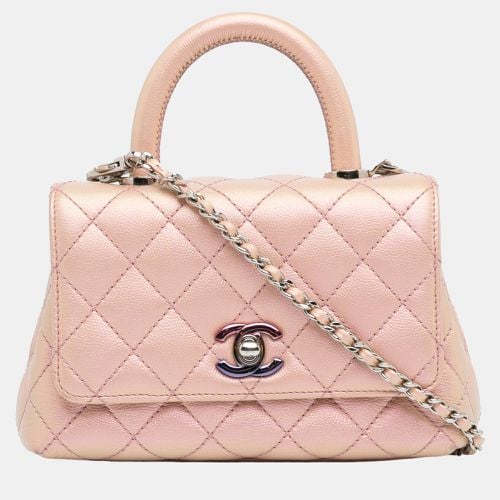 Chanel Pink Extra Mini Iridescent Caviar Coco Handle Bag - Chanel - Modalova