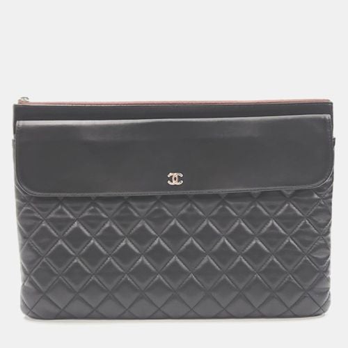 Chanel Black Lambskin Leather Pocket Flap Clutch Bag - Chanel - Modalova