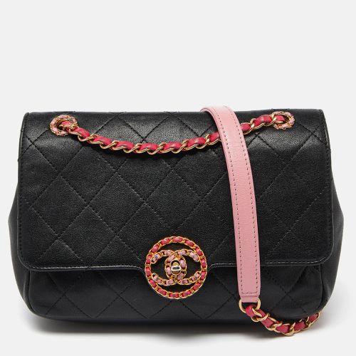 Chanel Black/Pink Quilted Leather CC Chain Logo Shoulder Bag - Chanel - Modalova