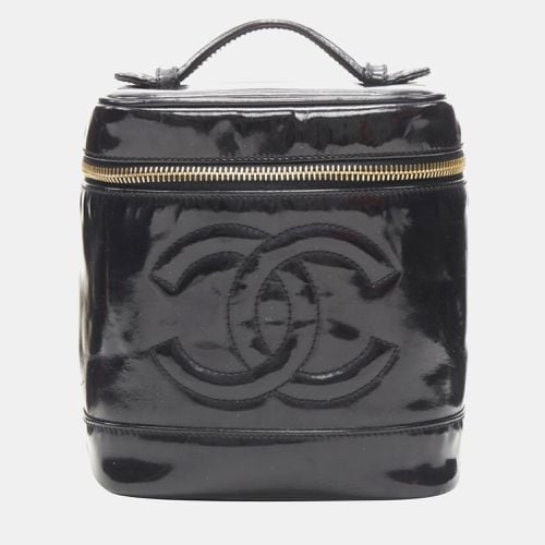 Chanel Vintage Black Patent Leather CC Logo Top Handle Vanity bag - Chanel - Modalova