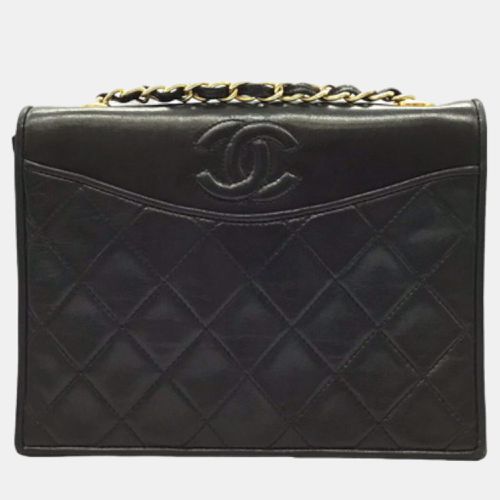 Chanel Black Leather CC Quilted Flap Bag Shoulder Bags - Chanel - Modalova