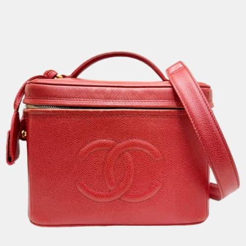 Chanel Red Coco Mark Vanity Caviar Skin Shoulder Bag - Chanel - Modalova