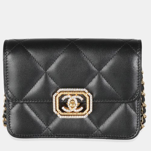 Chanel Black Quilted Calfskin Leather Strass Mini CC Flap Bag - Chanel - Modalova