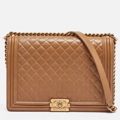 Quilted Leather Large Boy Flap Bag - Chanel - Modalova