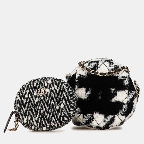 Chanel Shearling Tweed Round Clutch With Chain and Coin Purse - Chanel - Modalova