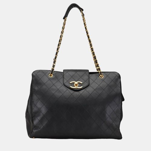 Chanel Black Leather Extra Large Supermodel Weekender Travel Flap Shoulder Bag - Chanel - Modalova