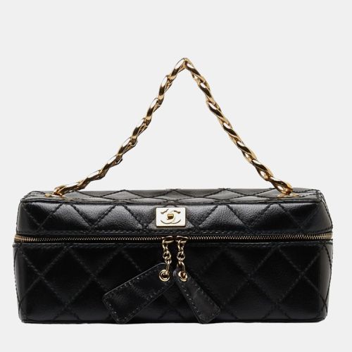 Chanel Black Lambskin Chain Makeup Box Vanity Bag - Chanel - Modalova