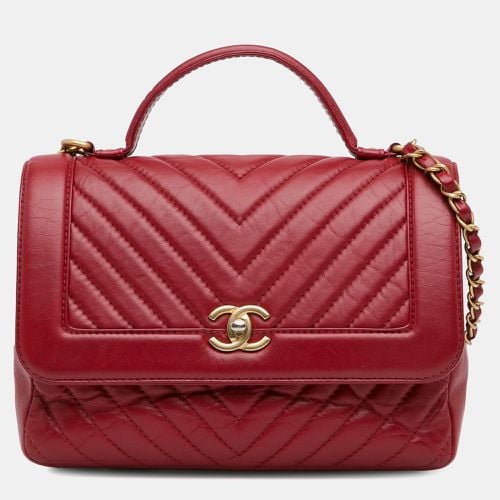 Chanel CC Chevron Calfskin Top Handle Flap - Chanel - Modalova