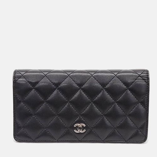 Chanel Black Lambskin Long Wallet - Chanel - Modalova