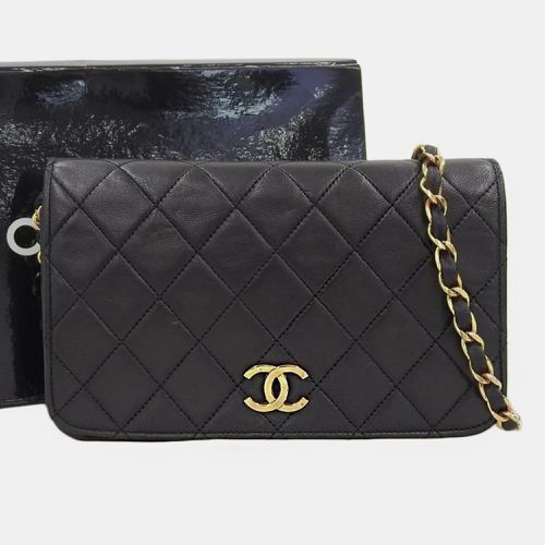 Chanel Black Leather Vintage Quilted Wallet On Chain - Chanel - Modalova