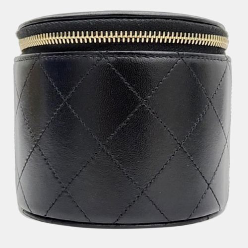 Chanel Black Leather Round Vanity Bag - Chanel - Modalova